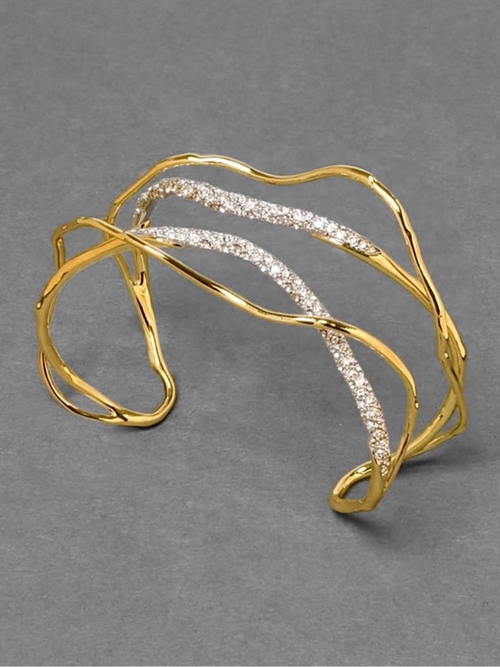 Alexis Bittar Jewelry - Alexis Bittar Solanales Gold Crystal Intertwined
Cuff Bracelet